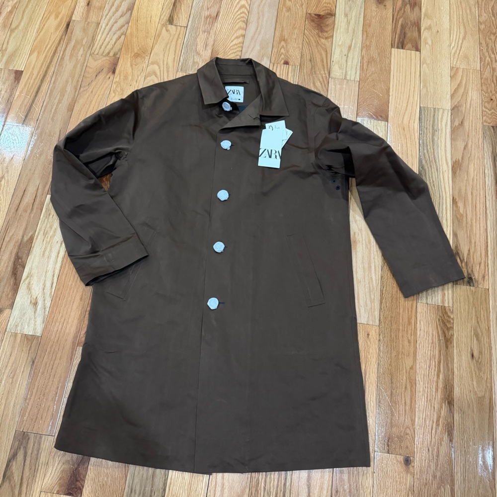 Men’s Zara brown light jacket water repelant Large